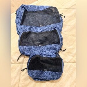 REI Blue Packing Cubes Set small , medium, and large